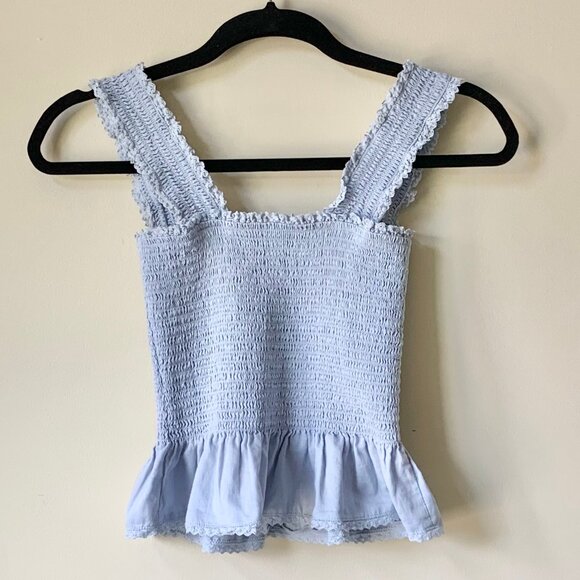 EUC Reformation Oakleigh Smocked Tank Top, Size XS, Blue - Picture 4 of 7